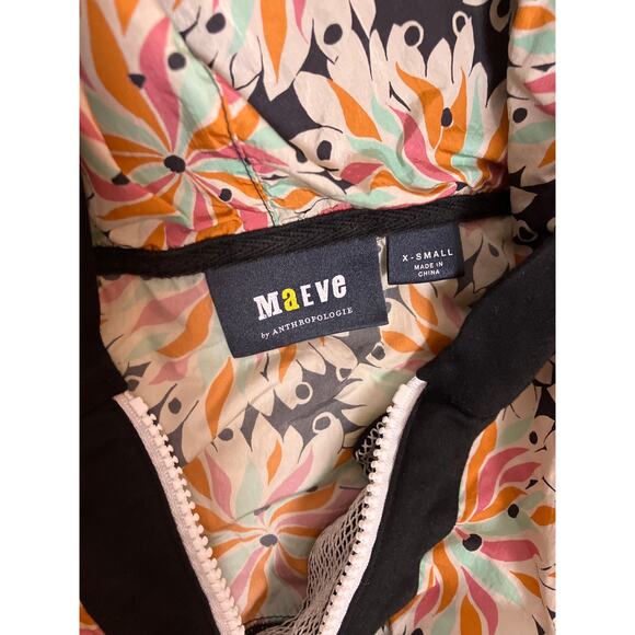 Maeve Anthropologie Women’s XS Floral Quarter Zip Soft Drawstring Sweatshirt - Picture 2 of 6